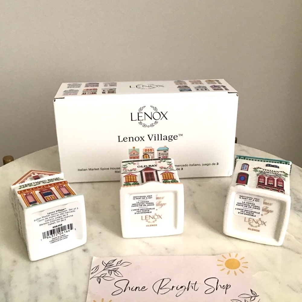 Lenox Spice Village Italian Market Spice Jar Set New In Box NWT - Picture 4 of 8